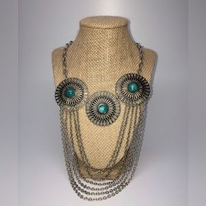 HR Turquoise 3 Stone Necklace